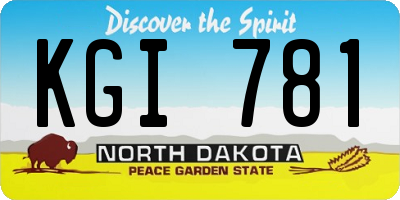 ND license plate KGI781