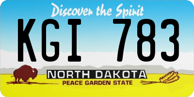 ND license plate KGI783