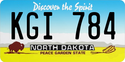 ND license plate KGI784