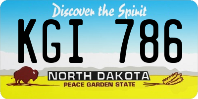 ND license plate KGI786