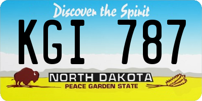 ND license plate KGI787