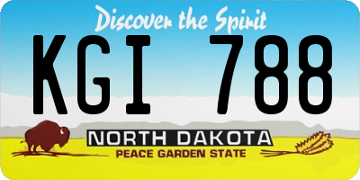 ND license plate KGI788