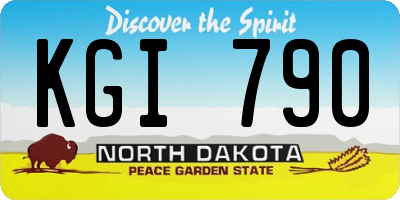 ND license plate KGI790