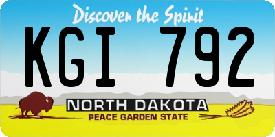 ND license plate KGI792