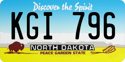 ND license plate KGI796