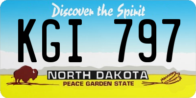 ND license plate KGI797