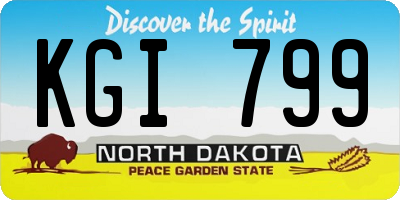 ND license plate KGI799
