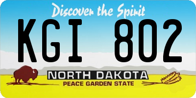 ND license plate KGI802
