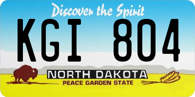 ND license plate KGI804