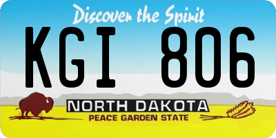 ND license plate KGI806