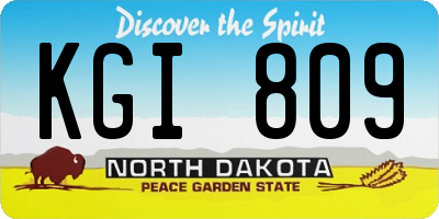 ND license plate KGI809