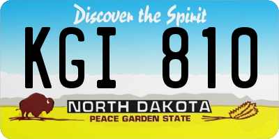 ND license plate KGI810