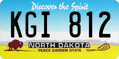 ND license plate KGI812