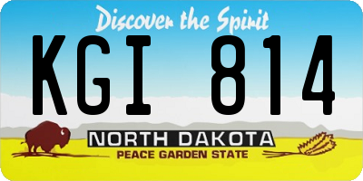 ND license plate KGI814