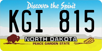 ND license plate KGI815
