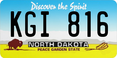 ND license plate KGI816