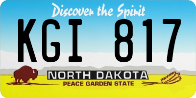 ND license plate KGI817