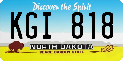 ND license plate KGI818