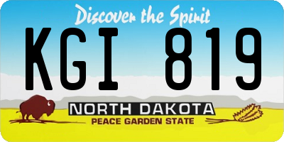 ND license plate KGI819