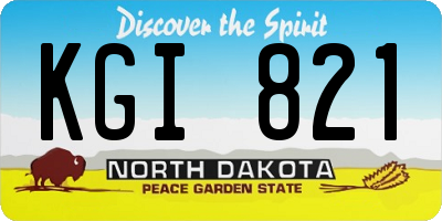 ND license plate KGI821
