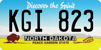 ND license plate KGI823