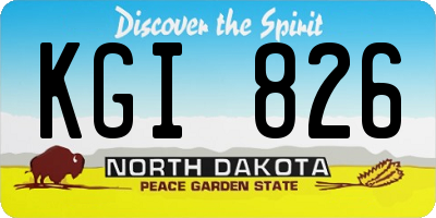 ND license plate KGI826