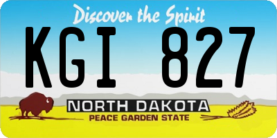 ND license plate KGI827