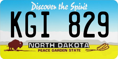 ND license plate KGI829