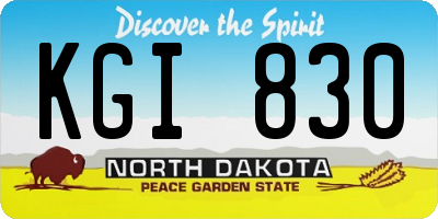 ND license plate KGI830