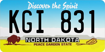 ND license plate KGI831