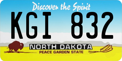 ND license plate KGI832