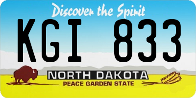 ND license plate KGI833