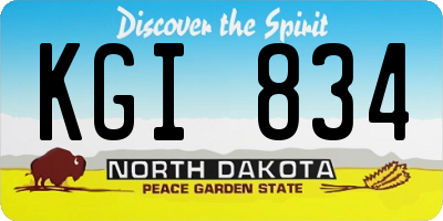 ND license plate KGI834