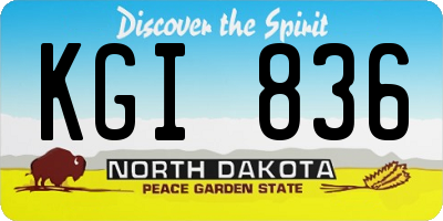 ND license plate KGI836