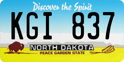 ND license plate KGI837