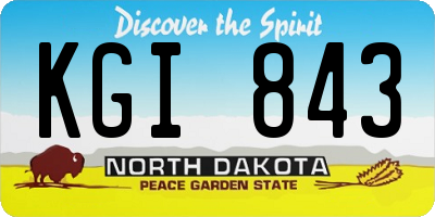 ND license plate KGI843