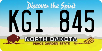 ND license plate KGI845