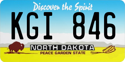 ND license plate KGI846