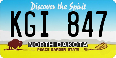ND license plate KGI847