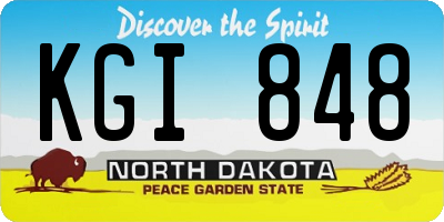 ND license plate KGI848
