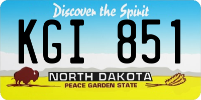 ND license plate KGI851