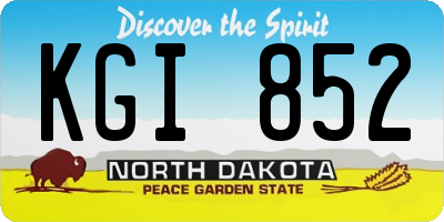 ND license plate KGI852