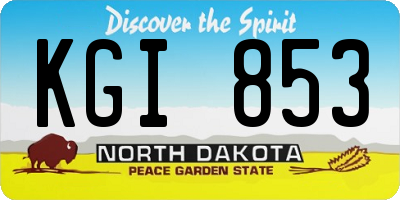 ND license plate KGI853