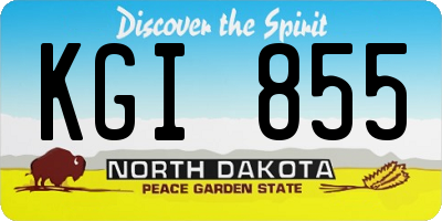 ND license plate KGI855