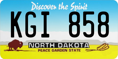 ND license plate KGI858