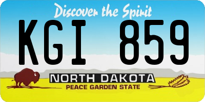 ND license plate KGI859