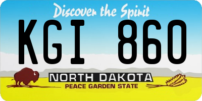 ND license plate KGI860