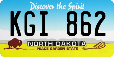 ND license plate KGI862