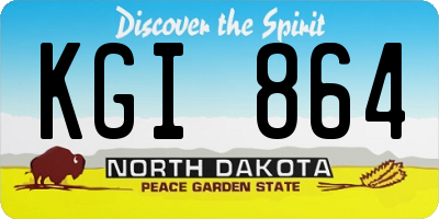 ND license plate KGI864