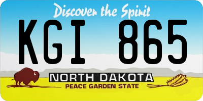 ND license plate KGI865